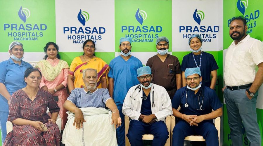Cardiologists at Prasad Hospitals perform a TAVI Procedure, to repair heart valve in an elderly patient