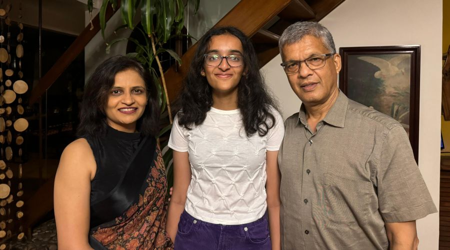 OncoCaregiver Founder Avani Radheshyam with her parents
