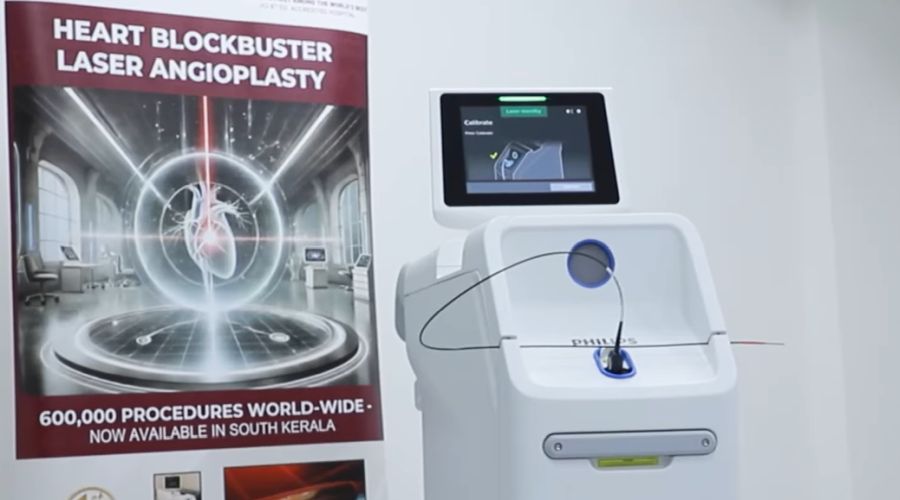 South Kerala’s first excimer laser angioplasty for 100% coronary blockage successfully performed at SP Medifort