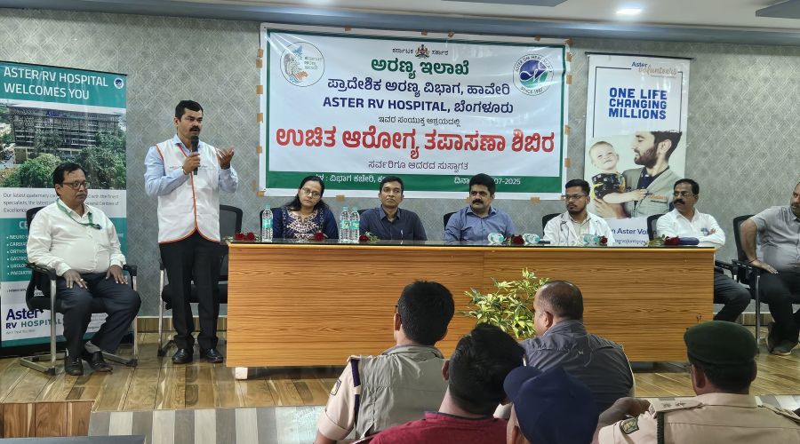 Aster RV Hospital Organizes Free Multi-Speciality Health Camp for Forest Department Families in Remote Area